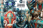 Legends of the Deep Cliparts, a Person Illustration by ThatsDesignArt (Thumbnail 1 of 15)