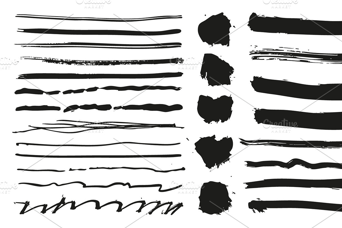Brush Strokes Pack, a Texture Graphic by alexdndz (Photo 7 of 11)
