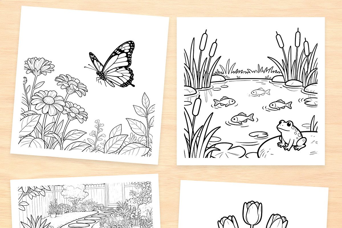 Garden Coloring Book – 20 Pages, an Illustration by No.13 (Photo 4 of 8)