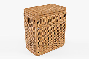 Wicker Laundry Hamper 08 Natural