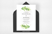 Watercolor Leaf Wedding Suite, an Invitation Template by Azka Creative (Thumbnail 2 of 5)