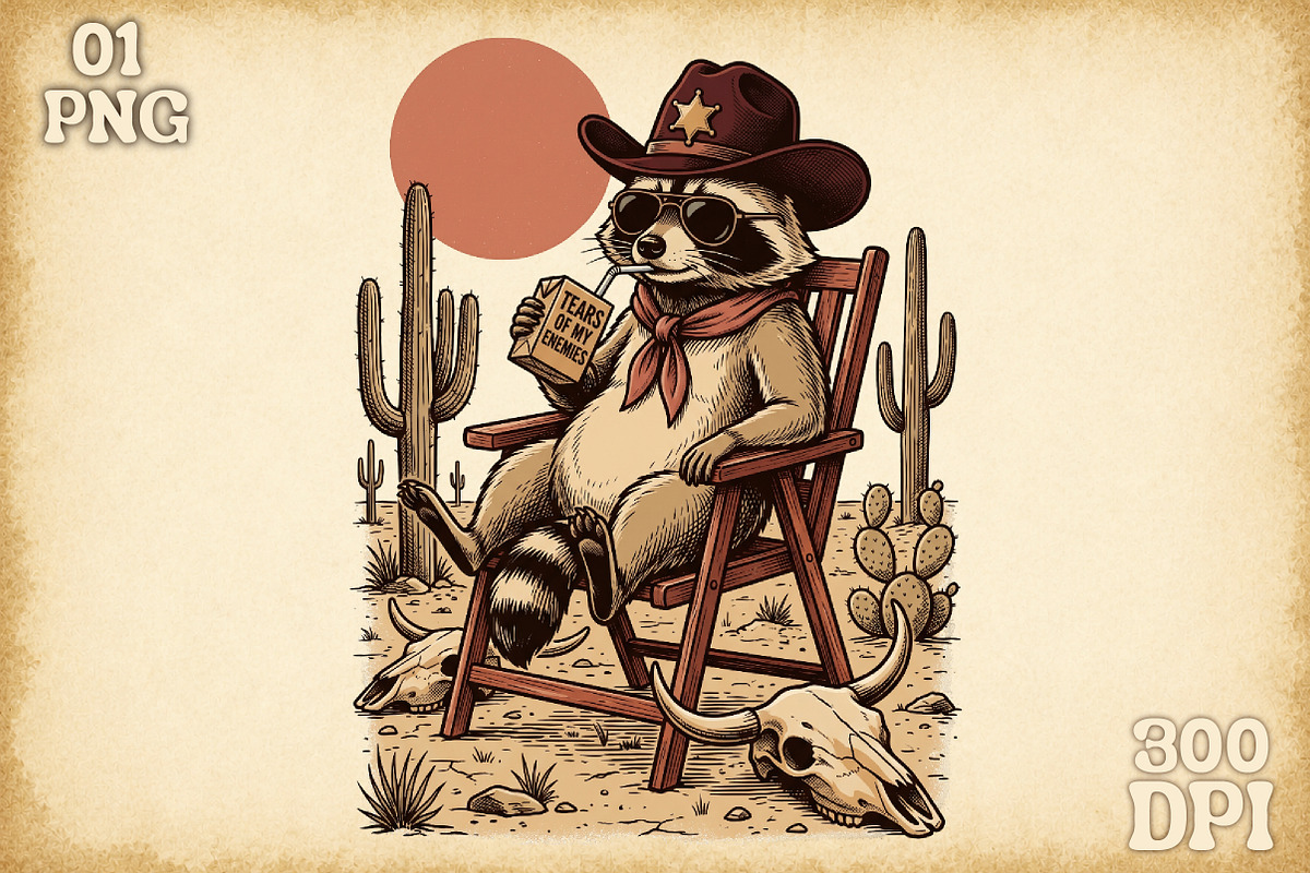 Funny Raccoon PNG Sublimation Bundle, an Object Illustration by Sublimation Artist (Photo 12 of 23)
