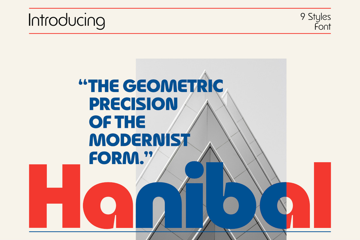Hanibal, a Sans Serif Font by Muhammad Hastian (Photo 1 of 9)