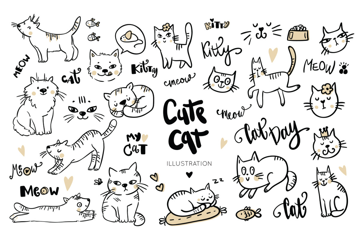 Cute cat illustration, an Animal Illustration by Magic & Dreams (Photo 1 of 3)