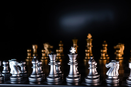 Silver and golden chess pieces, a School & Education Photo by Elena Vagengeim
