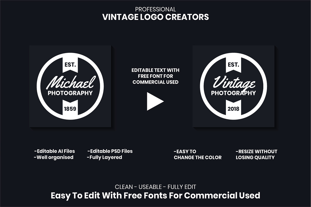 1046 Vintage Logo Creators, a Branding & Logo Template by Toonsteb (Photo 2 of 22)