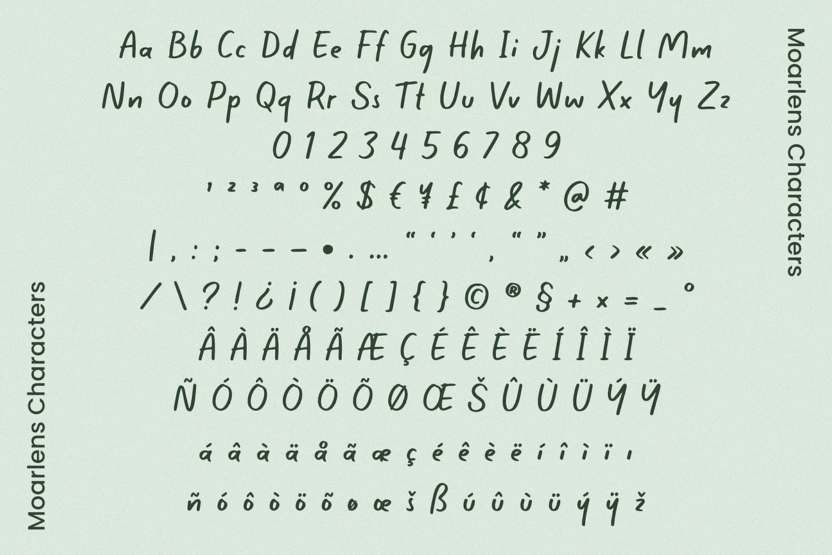 Moarlens - Quirky Handwritten Font, a Handwritten Font by Sibelumpagi Studio (Photo 8 of 8)