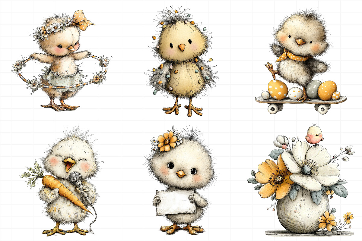 Funny Pink Easter Chick Clipart, an Illustration by Daily.Designs (Photo 3 of 8)