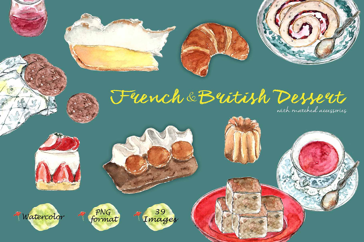 French & British Tea Time, a Food Illustration by VianneArt (Photo 1 of 5)
