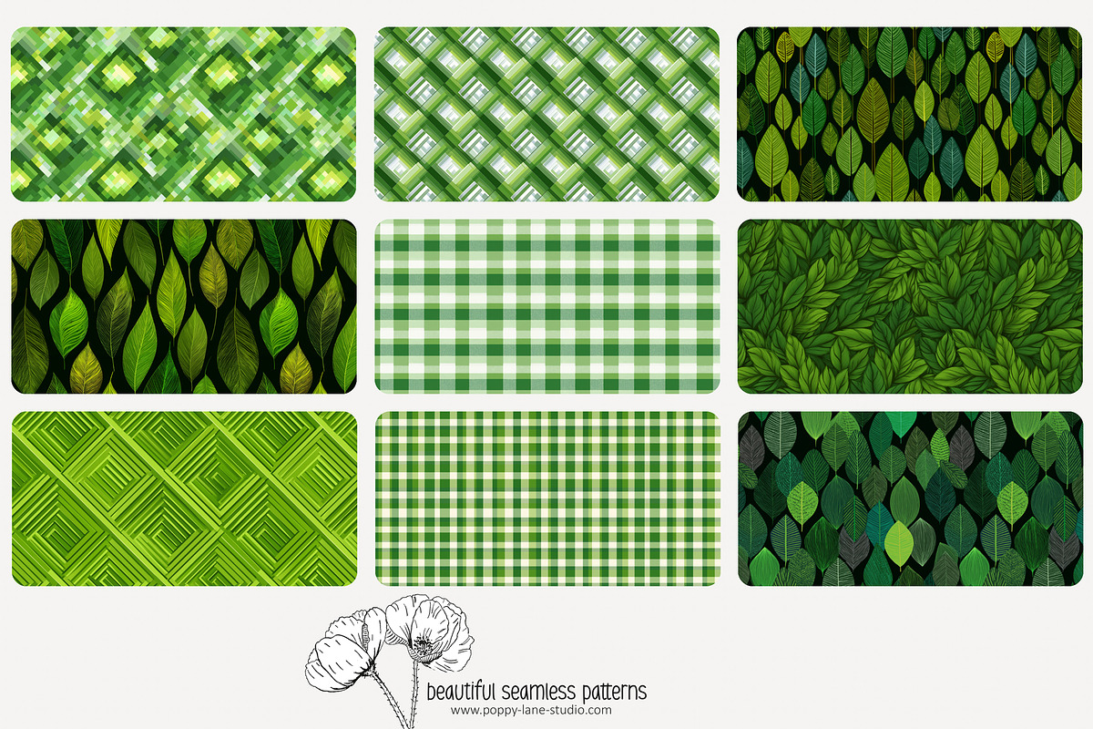 80 green geometric seamless pattern, a Pattern Graphic by Poppy Lane Studio (Photo 6 of 11)