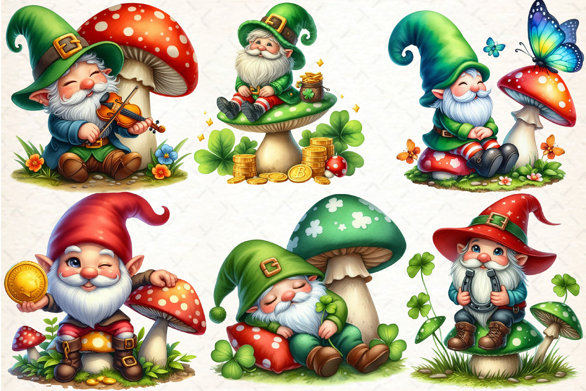 St Patrick's Day Gnomes, an Illustration by DreamCafeArt (Photo 2 of 4)