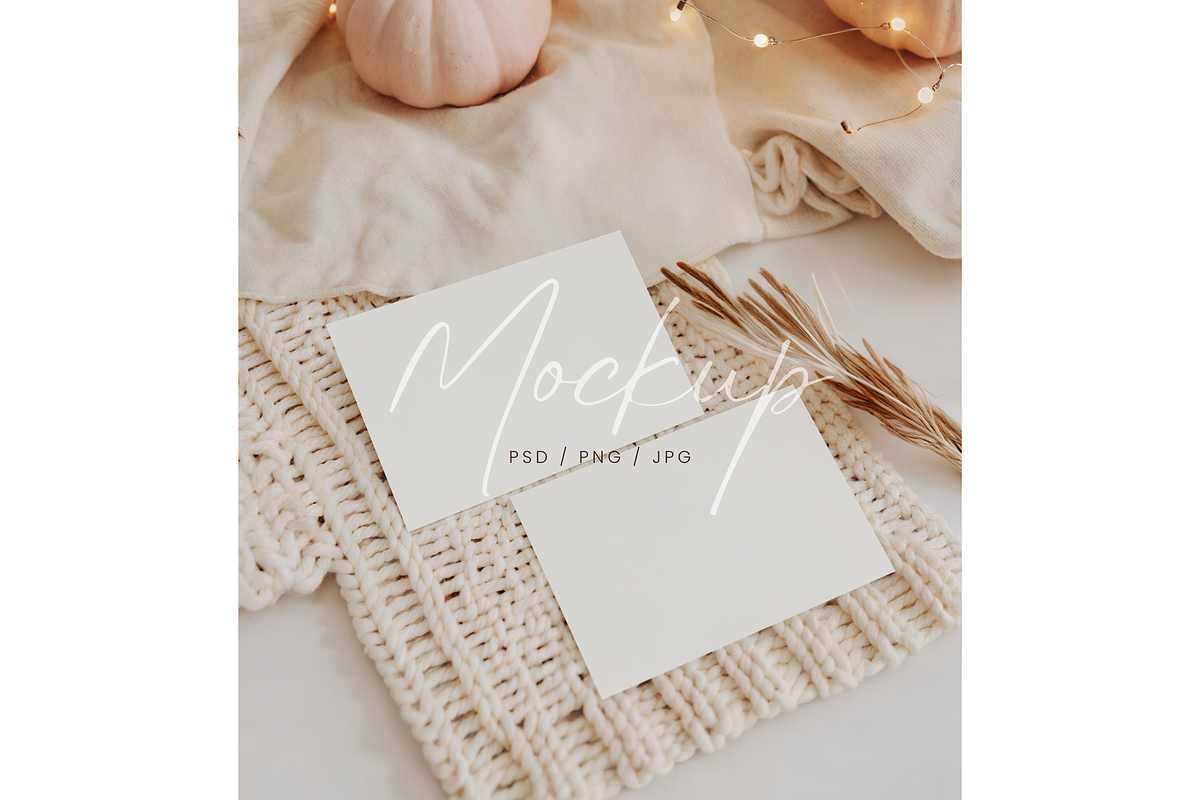 Minimalist Autumn Card Mockup, a Product Mockup by TatiMockup (Photo 1 of 3)