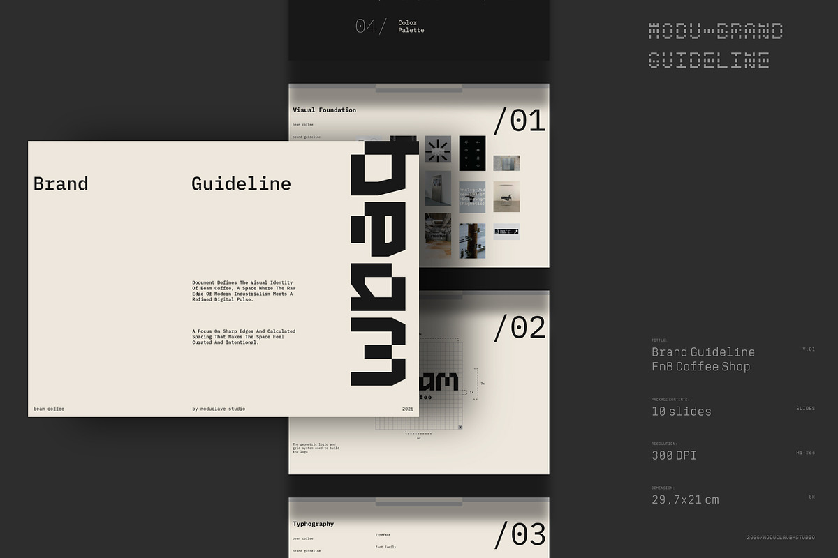BEAM COFFEE - FnB Brand Guidelines, a Branding & Logo Template by Moduclave Studio (Photo 1 of 4)