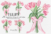 Tulips Clipart Set, a Seasonal Illustration by Leonaa art (Thumbnail 1 of 8)