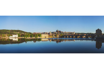 View of Prague castle over Vltava, an Architecture Photo by f9photos