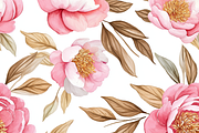 Peony Watercolor Patters Set, a Pattern Graphic by LoveDesignShop (Thumbnail 3 of 6)