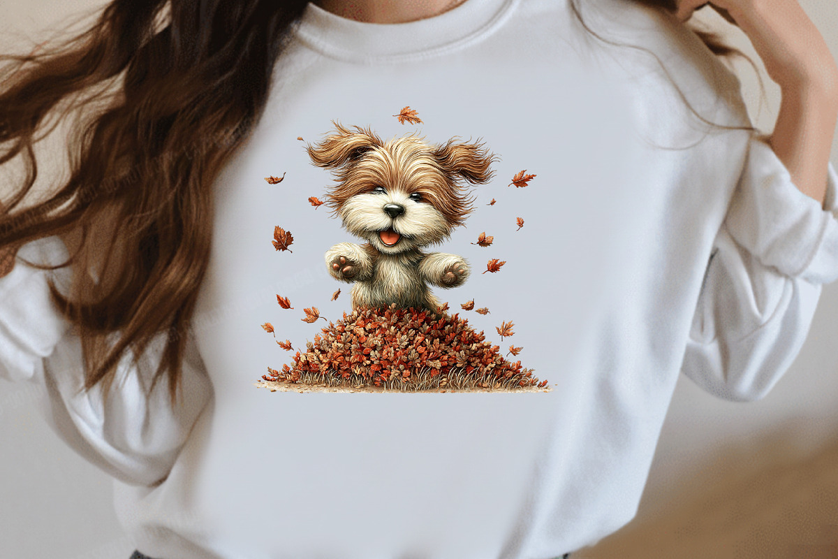 Whimsical Autumn Dog Clipart, a Seasonal Illustration by Designworld (Photo 8 of 10)