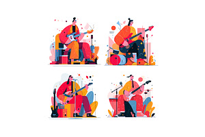 Person playing guitar memphis, a Person Illustration by Onyx