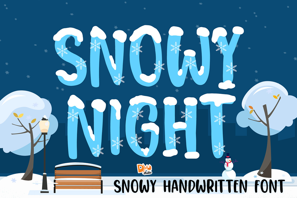 Snowy Night, a Sans Serif Font by Dm Studio (Photo 1 of 7)