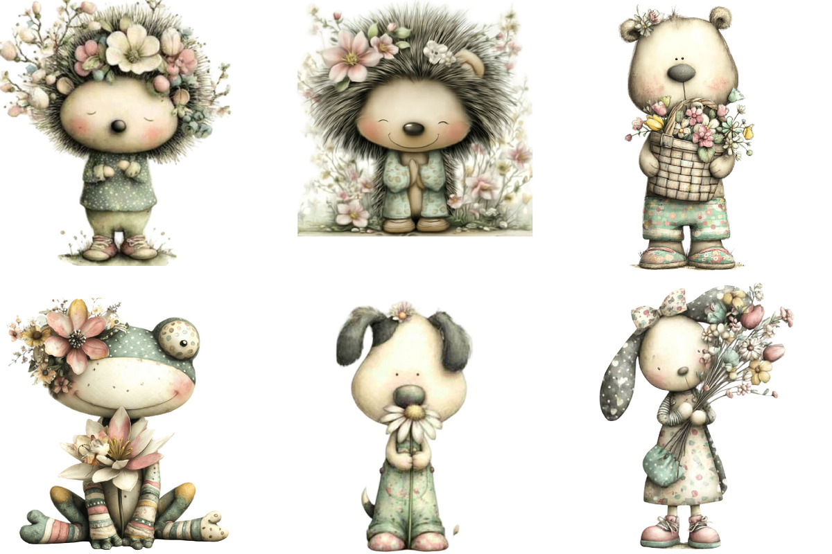 Whimsical Spring Animals Clipart, an Illustration by Designking (Photo 2 of 5)