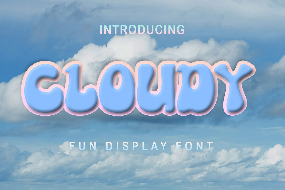 Cloudy Fun Display Font, a Sans Serif Font by Articreatype (Photo 1 of 8)
