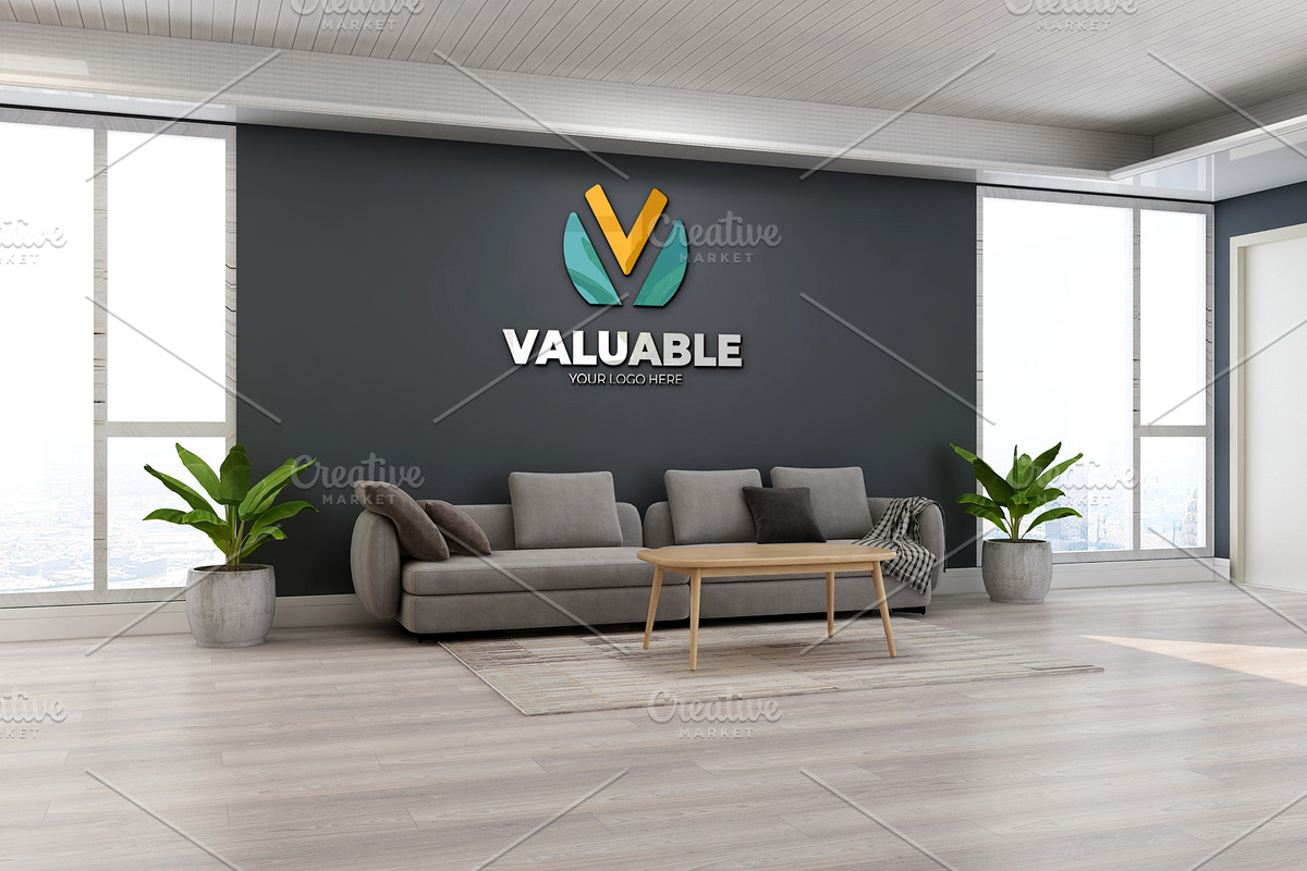 PSD Office Room Company Logo Mockup, a Product Mockup by Ayy (Photo 3 of 23)
