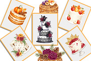 Autumn Wedding Cake PNG Clipart, an Illustration by Creative Art (Thumbnail 3 of 8)