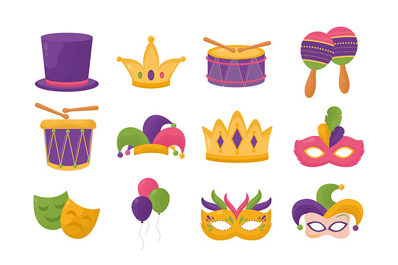 Mardi Gras Elements Set preview 2