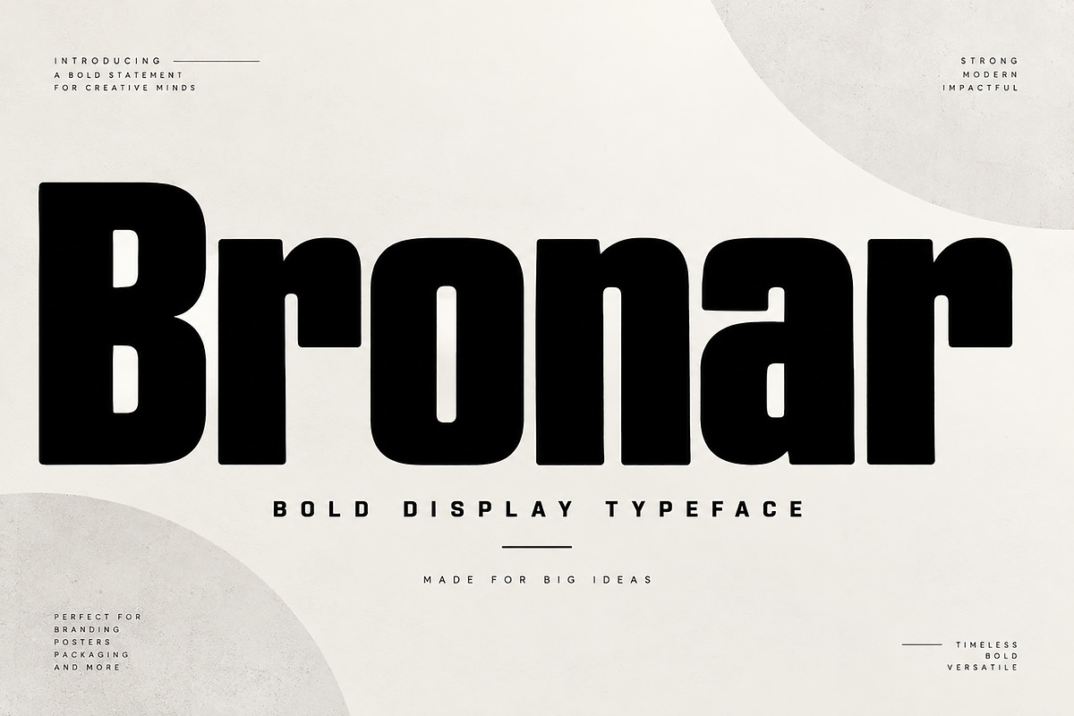 Bronar — Bold Condensed Display Font, a Script Font by Wow Magic (Photo 1 of 5)