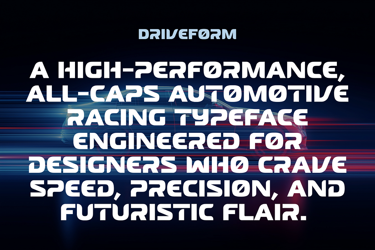 Drive Form - Automotive Typeface, a Sans Serif Font by HipFonts (Photo 9 of 9)