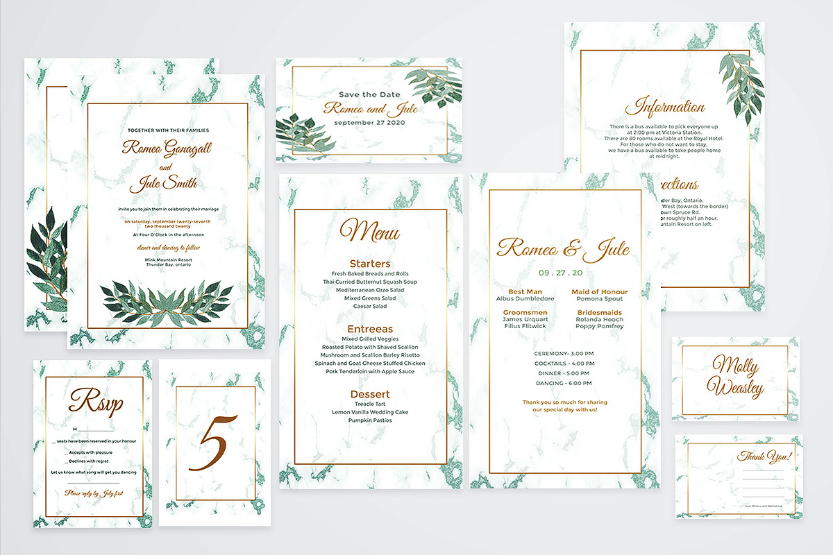 Marble & Floral Wedding Suite, an Invitation Template by Design with Qurat (Photo 1 of 5)