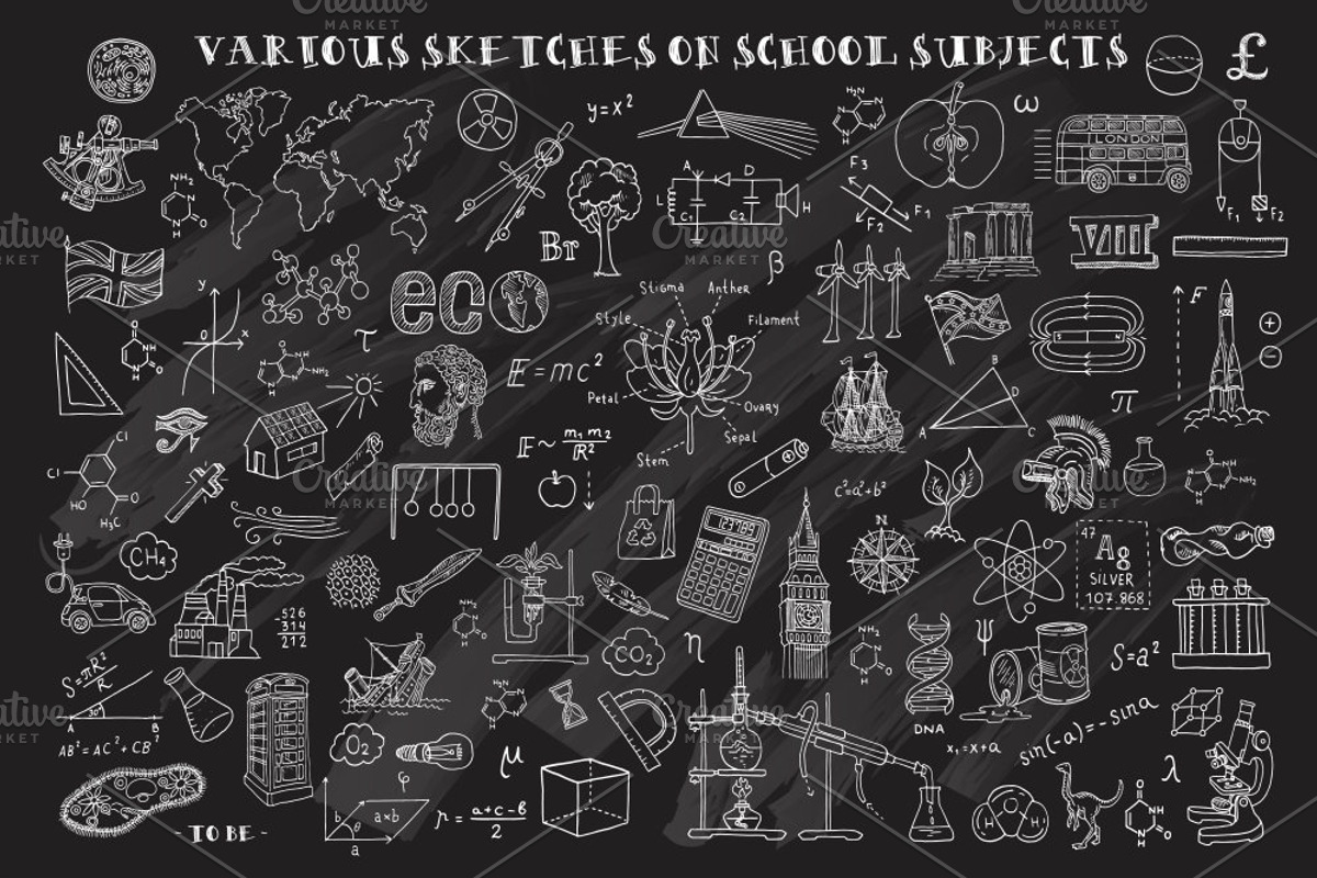 Various sketches on school subjects, an Education Illustration by WINS Doodle shop (Photo 3 of 3)