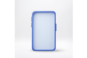 Blue 3d cartoon smartphone with, a Technology Illustration by Abscent