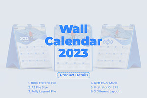 Corporate wall calendar 2023, a Templates & Theme by pixelcreatx