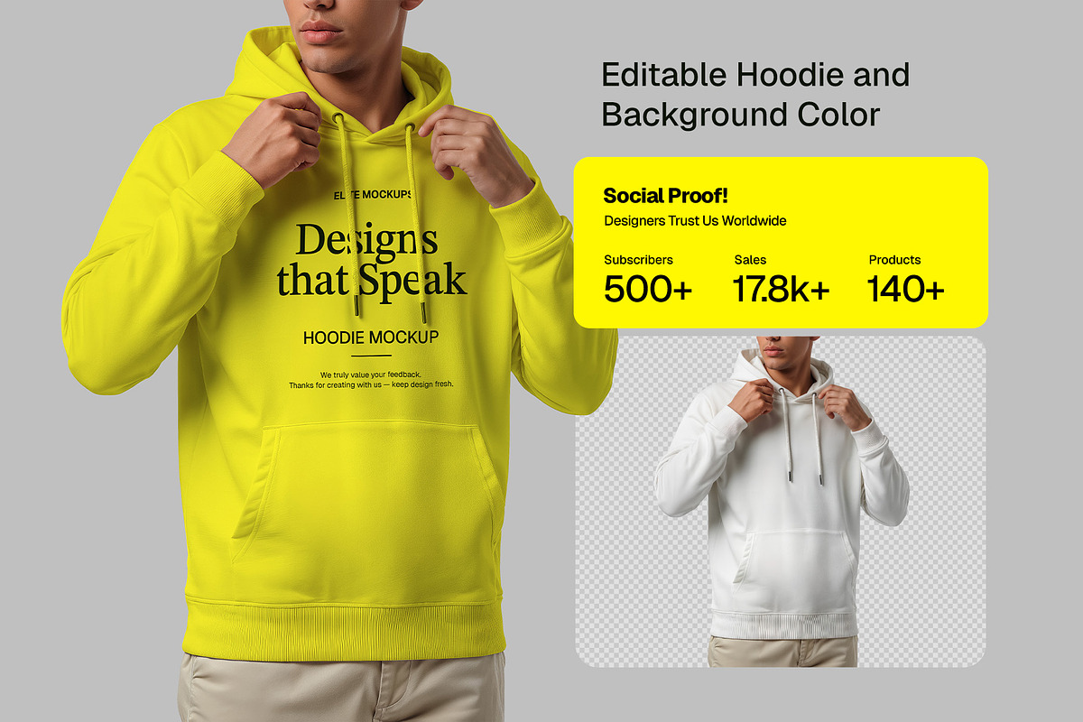 Hoodie Mockup Front View, a Hoody Mockup by Elite Mockups (Photo 2 of 2)