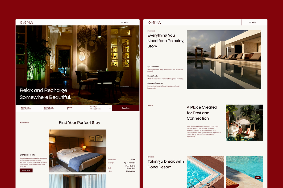 Hotel Website Framer Template, an UI Kit Template by Rozepaars Design (Photo 2 of 5)