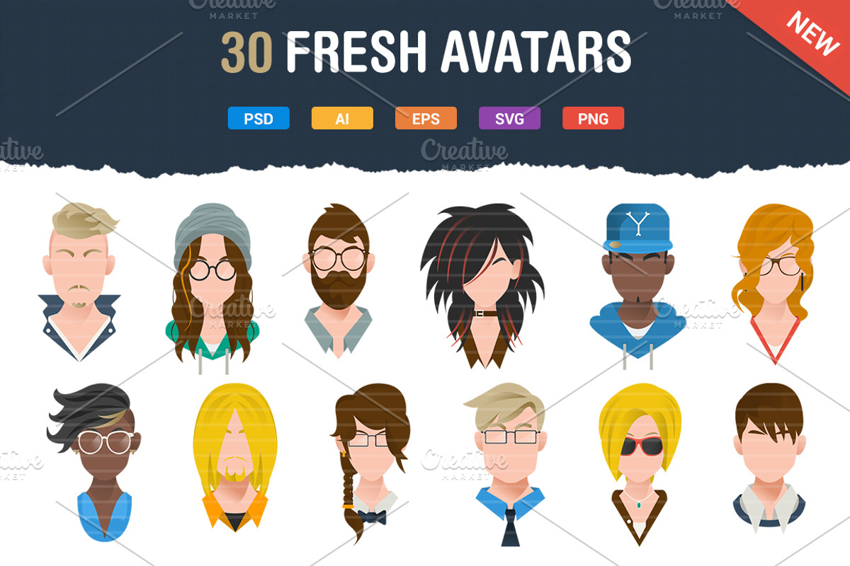 30 Fresh & Modern Avatars