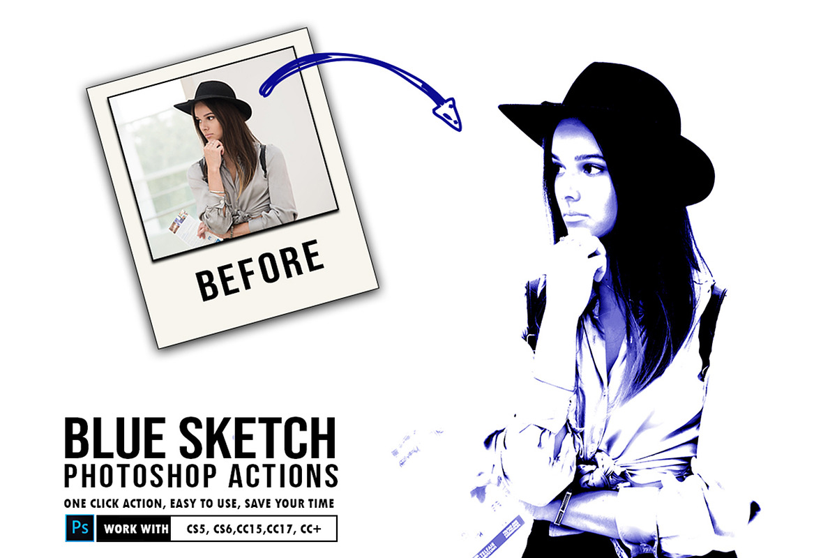 30 Modern Sketch Photoshop Actions, an Action Add-On by Jacpot007 (Photo 2 of 26)