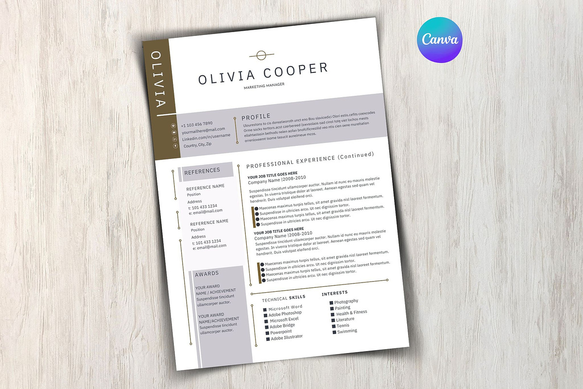 Modern Executive Resume Template, a Templates & Theme by iloveTemplate (Photo 3 of 5)