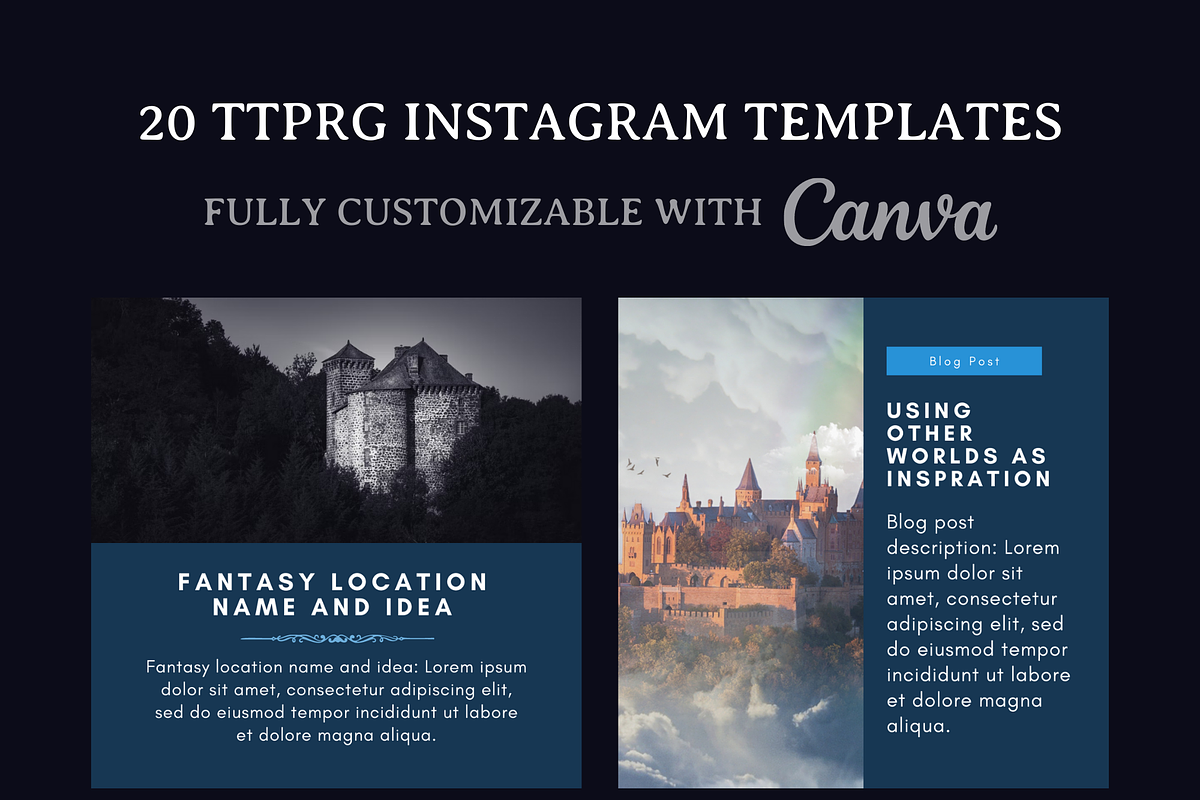 TTRPG Post Instagram Templates Canva, a Social Media Template by Minva ...