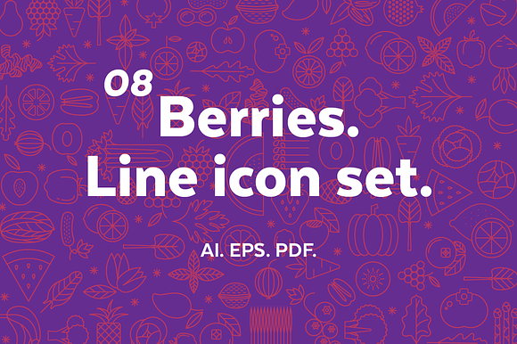 Berries. Line Icon Set.