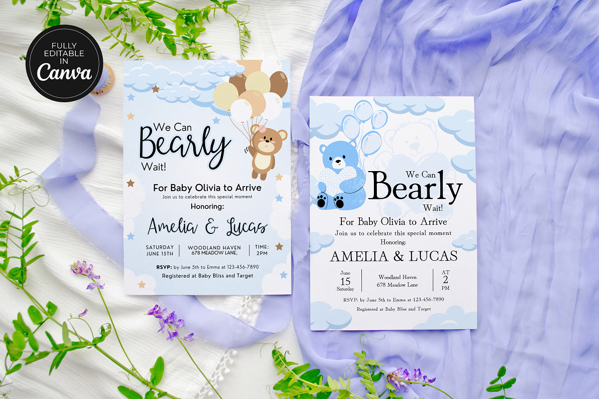 Teddy Bear Baby Shower Invitation, an Invitation Template by Snapybiz (Photo 4 of 10)