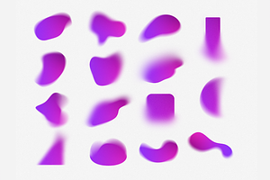 Grainy Mesh Gradient Shapes PNG