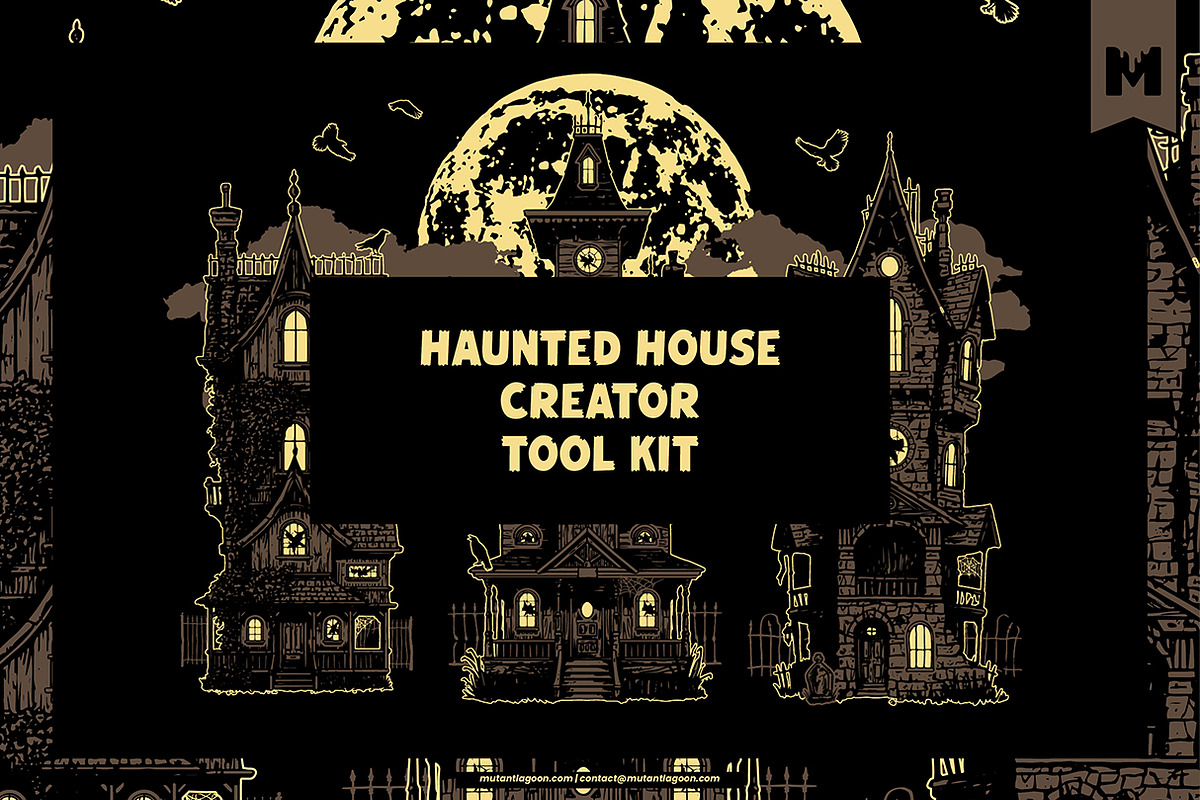 Customizable Haunted House Kit, a Branding & Logo Template by Mutant Lagoon (Photo 1 of 9)