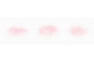 Realistic fluffy pink clouds set, an Illustration by Andrey Yaroslavtsev