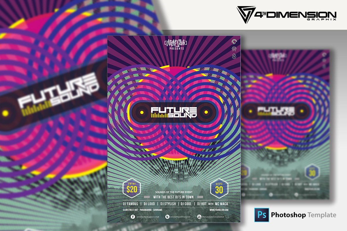 Future Sound A4 Flyer Template, a Flyer Template by Ravi Rajcoomar (Photo 1 of 3)