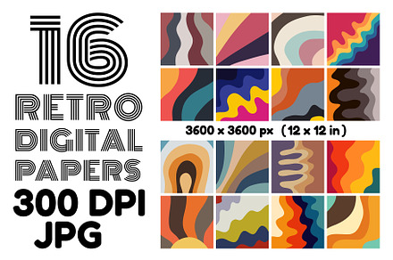 Retro Digital Paper Collection