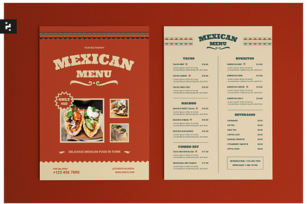 Vintage Mexican Menu, a Brochure Template by Neermana