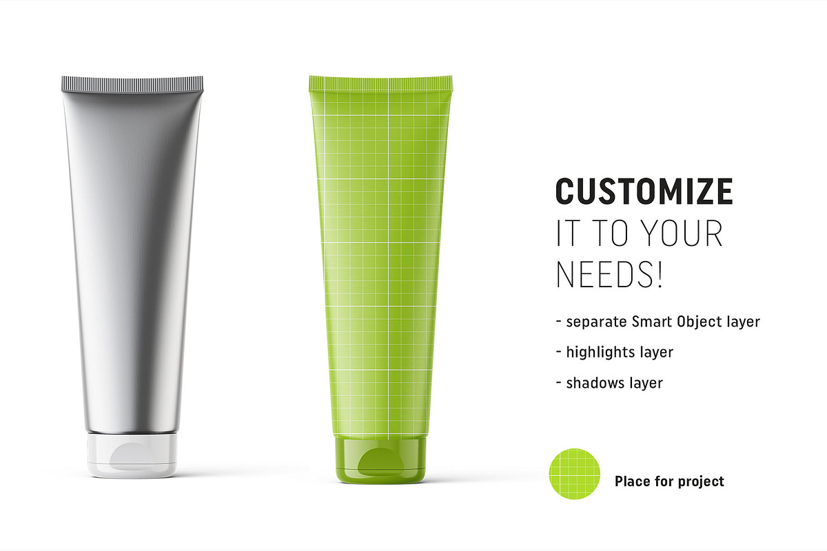Cosmetic tube mockup, a Packaging Mockup by Smarty Mockups (Photo 2 of 5)