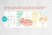 DOODLE COCTAILS: hand drawn clipart, a Food Illustration by Elliko shop (Thumbnail 5 of 6)